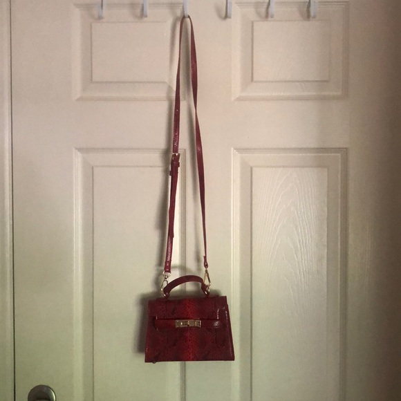 Cute black and red snake skinned bag from fashion nova - Picture 1 of 3